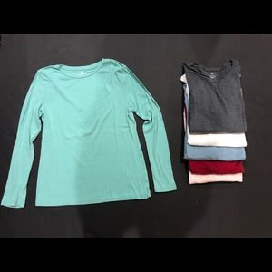 6 Solid long sleeve shirts!!